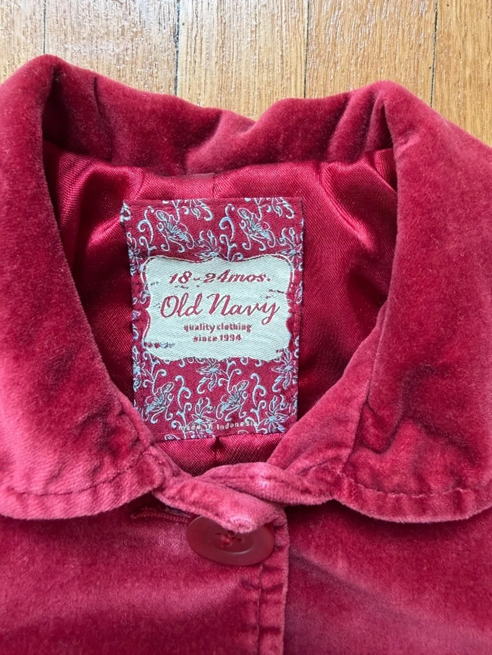 Sweet Girls Red Velvet Jacket (Size 18-24mo)